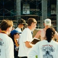 Coach Karen Glowacki de-briefing the team